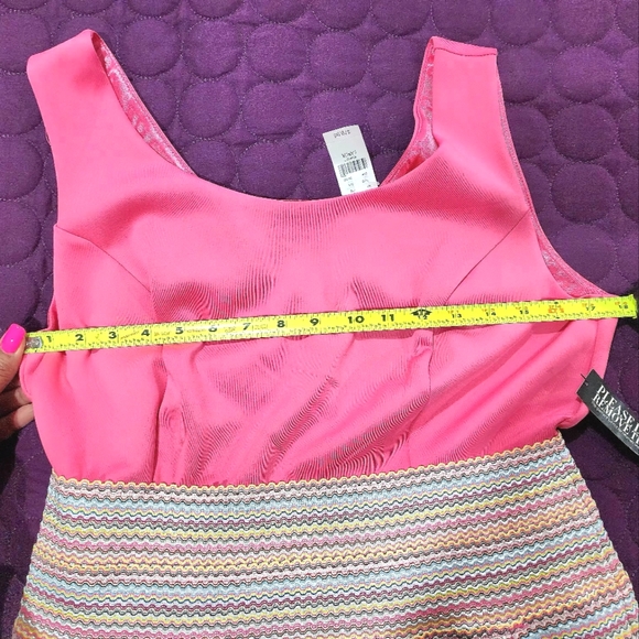 NWT NY&Company Havana Pink Striped Bandage Cocktail Dress Size Large - Picture 6 of 14